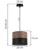 Single Hanging Lamp, Walnut Veneer Lampshade 20Cm