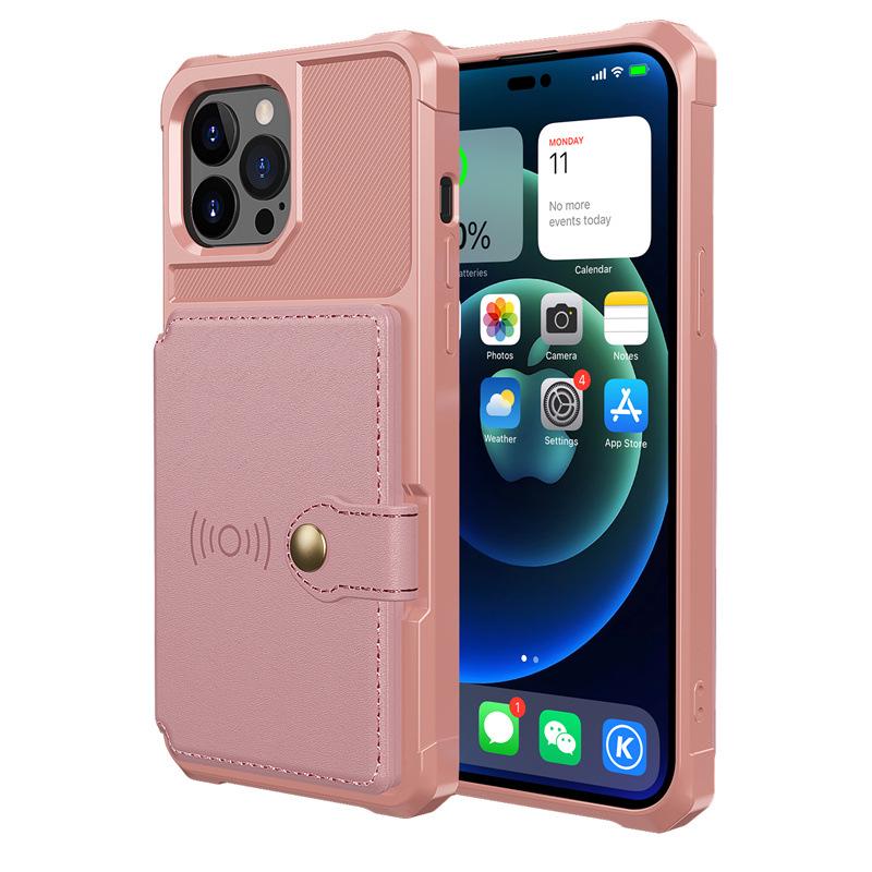 

iPhone 17 Pro/16 Pro Max Magnetic Car Card Holder Anti-drop Case iPhone 16 Pro Max розового золота