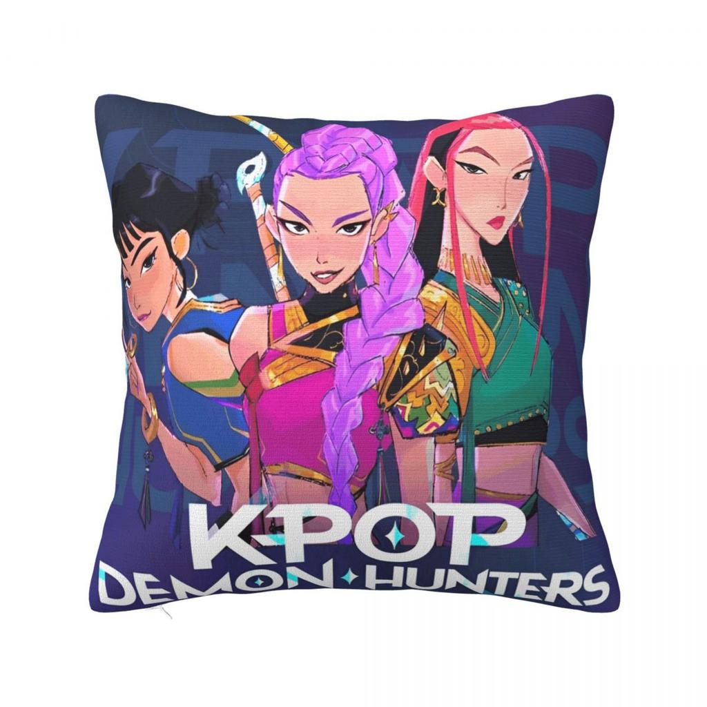 Kpop Demon Hunters Huntrix Pillow Covers Printed Cushion Cover Decorations 2025 Movie Derpy Tiger Throw Pillow Case Cover Home