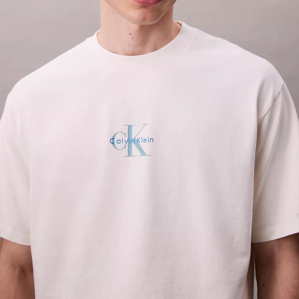 Calvin Klein Minimalist Comfortable Versatile Letter Logo Loose Short Sleeve T-Shirt Men tops 4RC249G-YAS