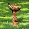 Hedgehog Bird Feeder Statue 3D Printing Technology Yard Sculpture Resin Outdoor Statue