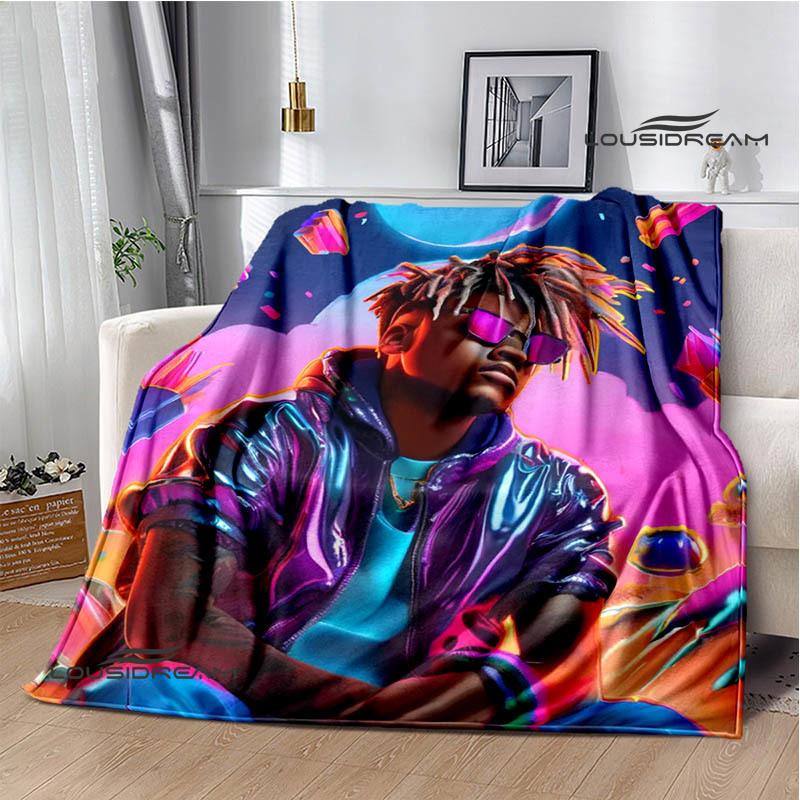 3D Rapper Juice Wrld 999 Retro Printed blankets Flannel Warm blanket Soft Cozy Blanket Travel Blankets bed linings Birthday Gift