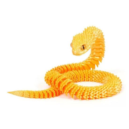3D Printed Snake Figurine Movable Joints Snake Figure Articulated Animal Model Toy Home Office Bookshelf Desktop Decoration Ornament