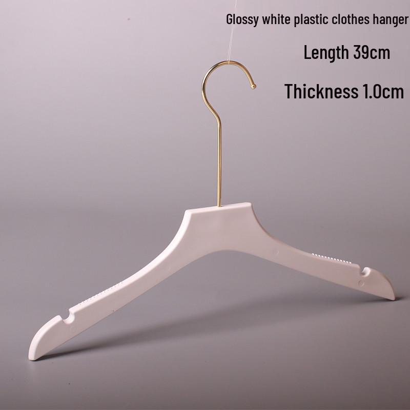 White Plastic Women's Clothing Hanger with Pant Clips for Live Streaming and Household Use