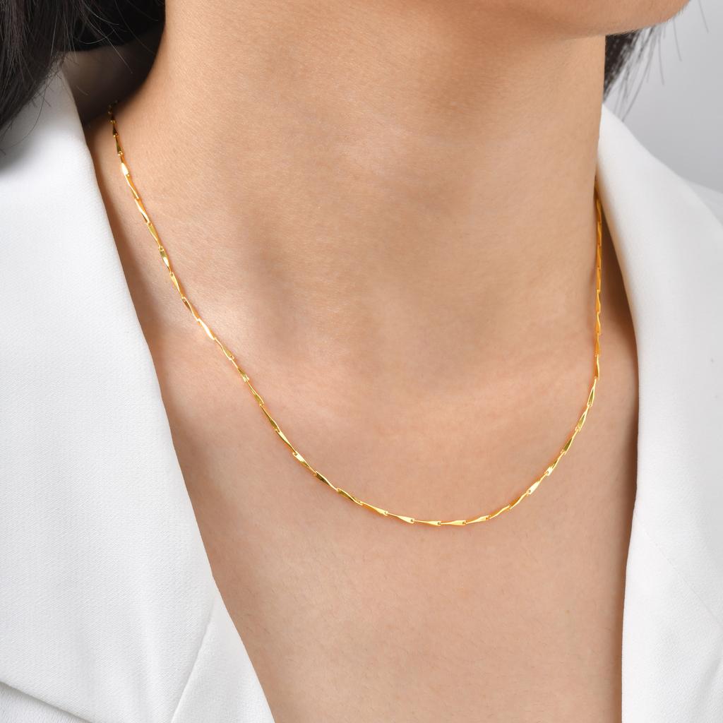 Classic Link Chain Necklaces for Women,Round Snake Chain Necklace,Water Wave Necklaces,Fashion Daily Jewelry Gifts Wholesale