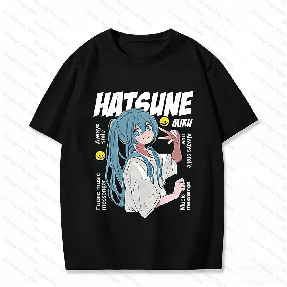 

Hatsune miku Love Music TShirt Anime Graphic Tee Unisexs Shirts Women tshirts Casual Cotton Short Sleeve Kids Tshirt Streetwear 4XL