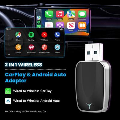 CarPlay Android Auto Wireless Adapter 2 In 1 Smart Navigation Box for Car Convert Wired To Wireless