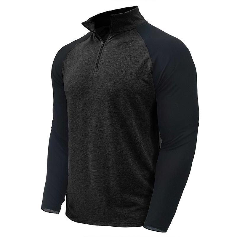 

Men s 1/4 Zip Pullover Long Sleeve Polo Shirts Casual Slim Fit Mock Neck Work Golf Shirts Collared T-Shirts Athletic Breathable Tops Tee for Male S темно-серого