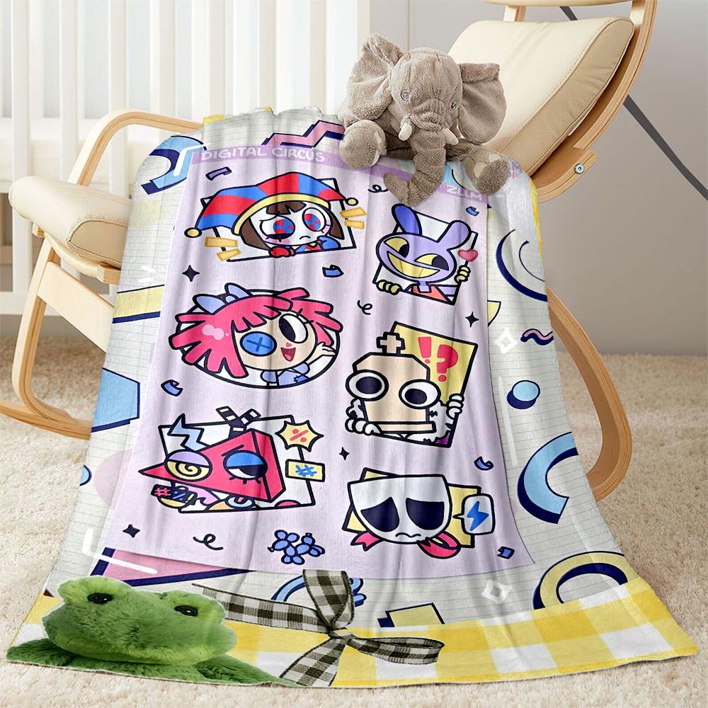 Digital Circus Blanket Comfortable Suitable for Sofa Office Bed Four Seasons Universal Playful Design Perfect Gift for Relatives and Friends