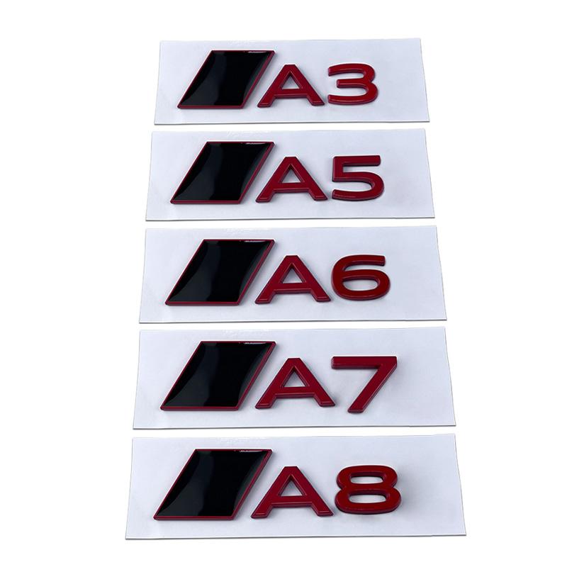 New Metal Car Trunk Emblem for S A3 A5 A6 A7 A8 Letter Stickers Rear Badge Body Side Decal Refitting Decoration Accessories