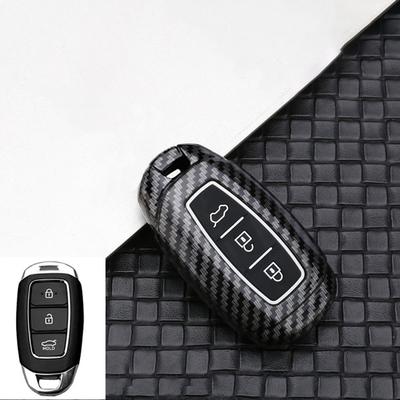 Pour Hyundai Palisade Venue Veloster Grandeur Azera I30 Ix35 Santa Fe Tm Elantra Gt Kona Coque de Protection pour Clé de Voiture en Carbone Accessoires