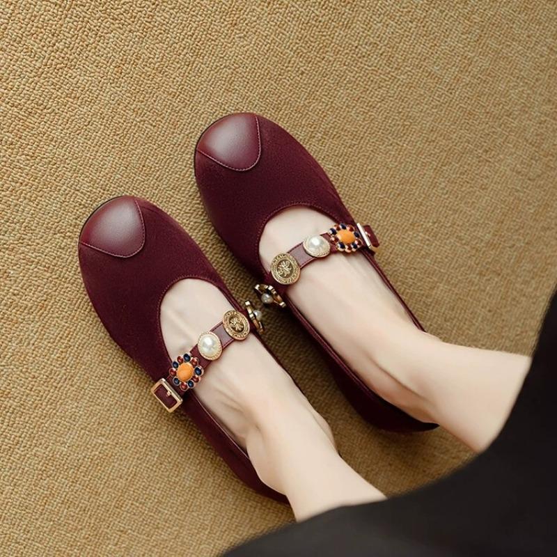 Fashion Autumn New Flat Single Shoes Women's Fashion Round Head Shallow Mouth Soft Sole Anti-slip Wear-resistant Low-top Shoes