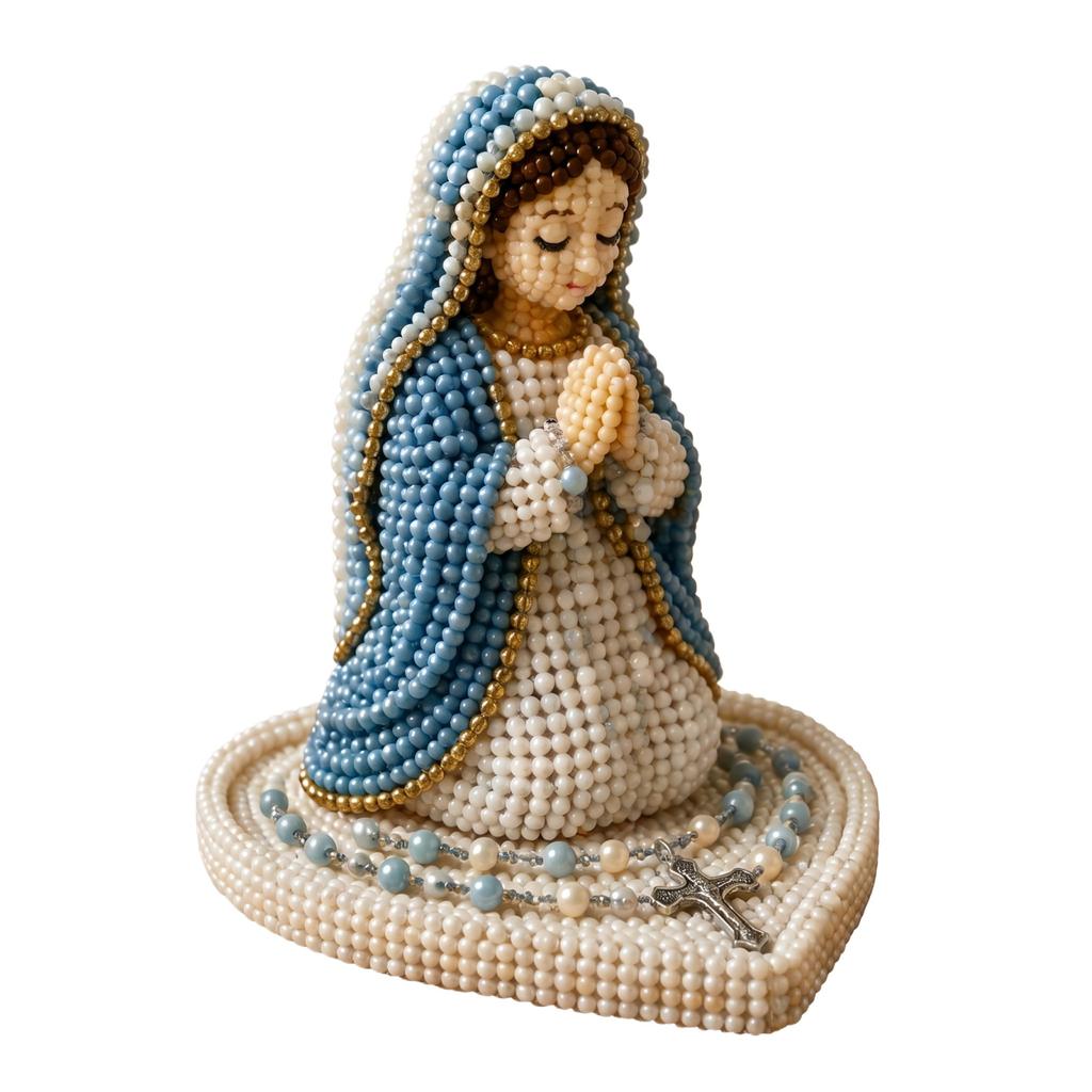 Beaded DIY Craft Kit Religious Figurine Bead Embroidery Set Handmade Decorative Art Project with Tools and Materials Included for Adults and Beginners
