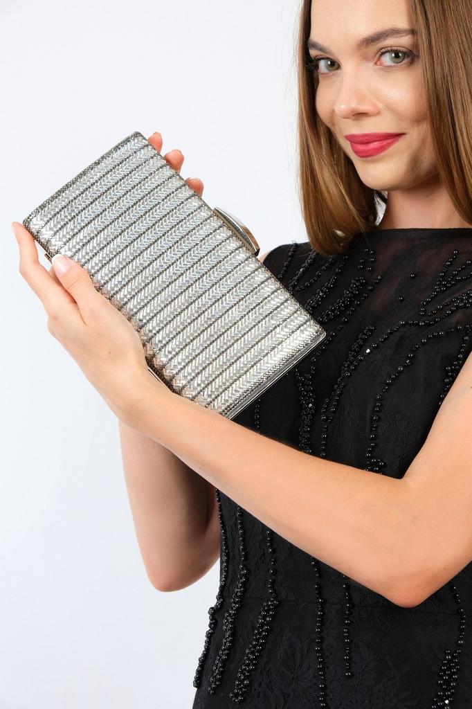 Women's Stylish and Useful Evening Dress Bag Women's Glass Black Chain Evening Dress Ladies Clutch Portfolio Evening Bag