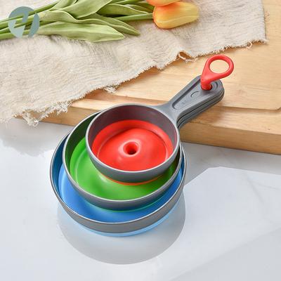 Silicone Telescopic Foldable Funnel Wide Mouth Jam Funnel, Kitchen Tool Sub-packaging Funnel Three-piece Set Oil Leakage