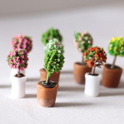 2Pcs Planta Em Vaso Miniatura Mini Decoração Resina Casa De Bonecas Bonsai Modelo para Presente