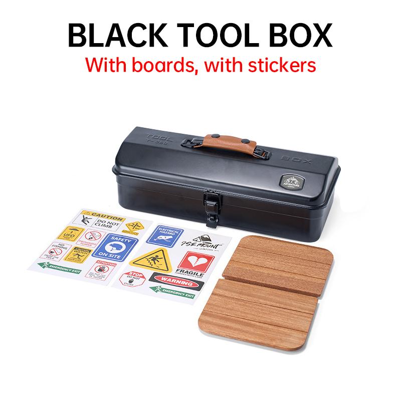 Outdoor Toolbox Portable Small Steel Toolbox Roof Style Double Lock Protection Iron Box Multi-functional Heavy Duty Toolbox