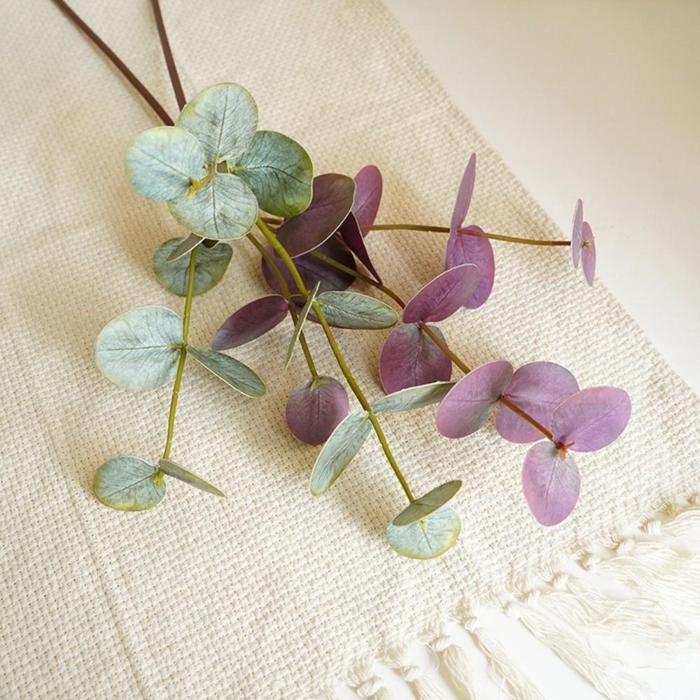 Plastic Artificial Eucalyptus Round Leaves Silk Eucalyptus Leaf  Christmas Decorations