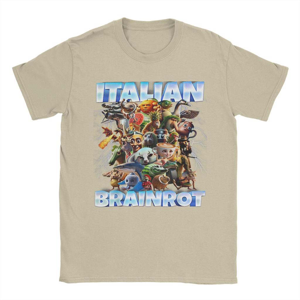 Italian Brainrot Characters Meme T Shirts Unisex 100 Cotton Novelty TShirts O Neck  Tees Short Sleeve Clothing Summer