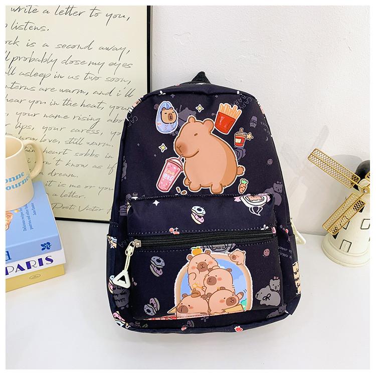 Capybara Cartoon Printed Backpack Children Schoolbag Fashion Leisure Travel Bag