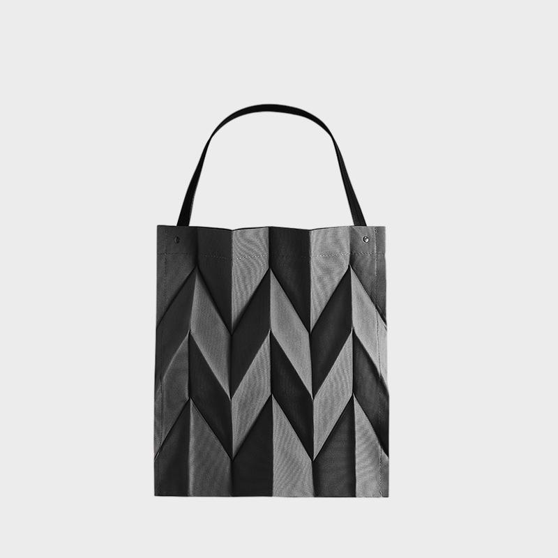 

2025 canvas shoulder bag portable tote bag geometric rhombus cloth bag convenient foldable storage shopping bag темно-серого