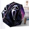 Scream Mask Auto-Folding Umbrella: Portable 3-Fold Design with 8-Bone Frame - Perfect for Fans, Travelers, and Daily Use0104240a