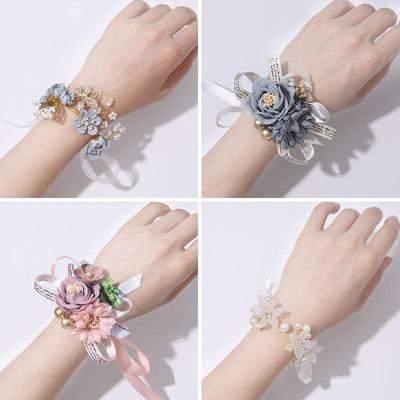 Mori Style Bridal Wrist Corsage: Fairy Wedding Armlet & Bridesmaid Hand Flower Ring Collection