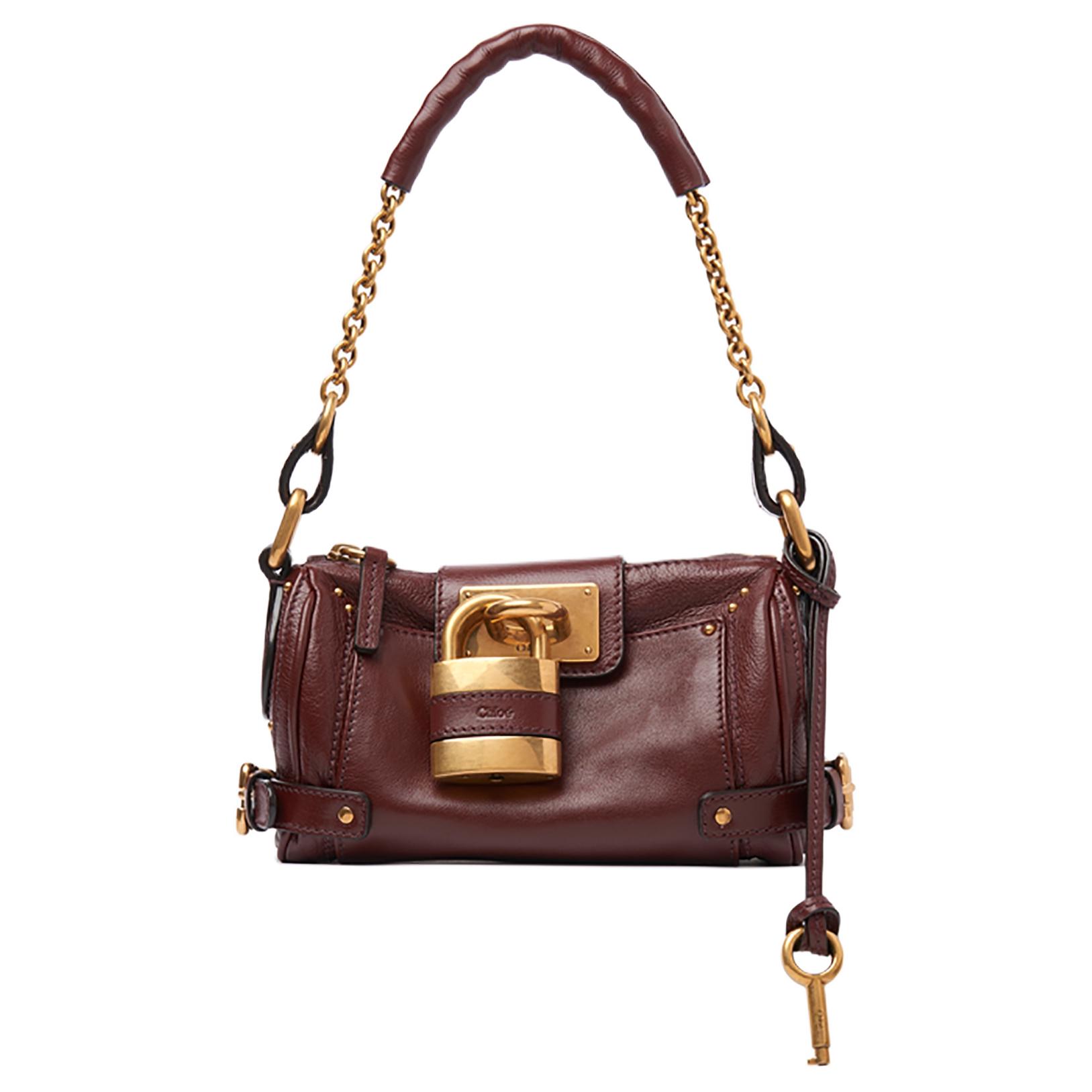 

Chloe Paddington Brand Logo Gold Metal Accents Leather Handbag Women handbags Burgundy CH25W-S803P75-27M Basic Set (Bag+Dust Bag)
