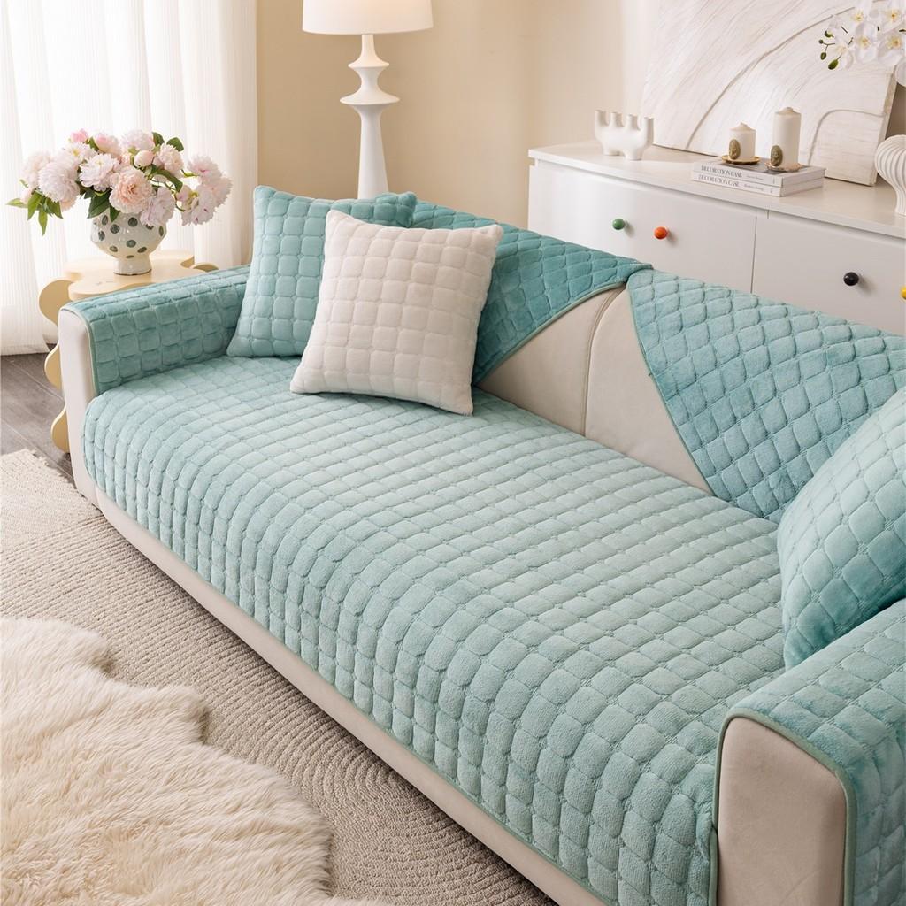 

1pcs Four Season Universal Couch Cushion Machine Washable Durable Sofa Slipcover for Living Room Anti Slip Dustproof Chair Cover 3seat 70x180cm-1pcs зелений