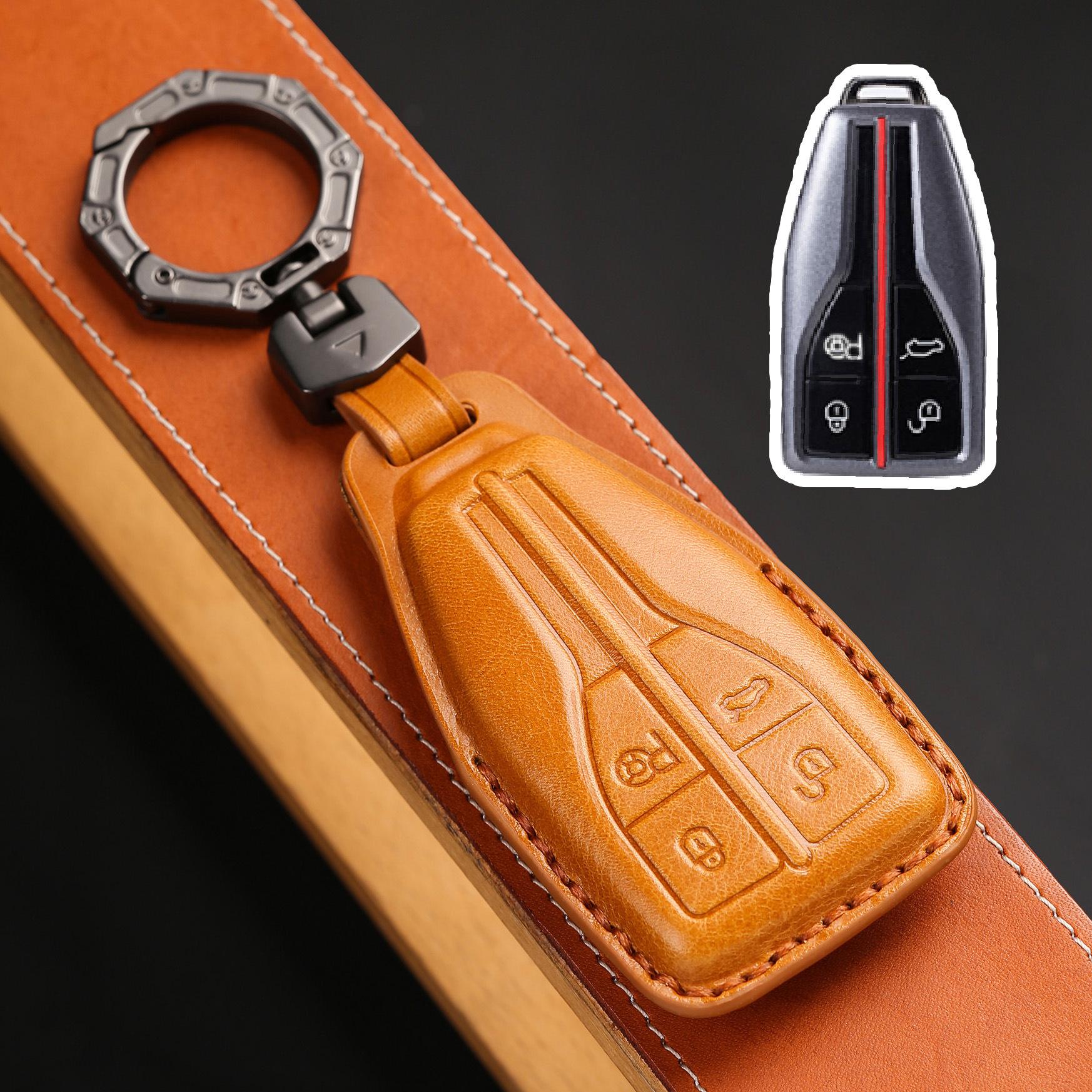 Applicable To Hongqi Hs5 Key Set Hongqi Hs5 High-End Leather Hs7 Car Key Bag Supplies Men