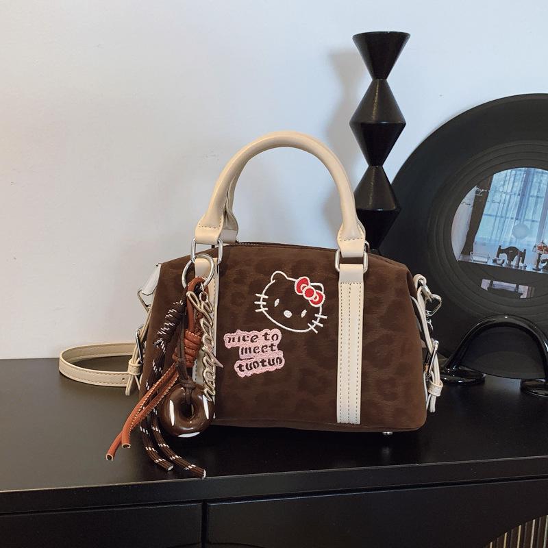 2025 Women's Cross-border Leather Boston Bag: Fashionable Cartoon Handbag & Single Shoulder Crossbody Bag