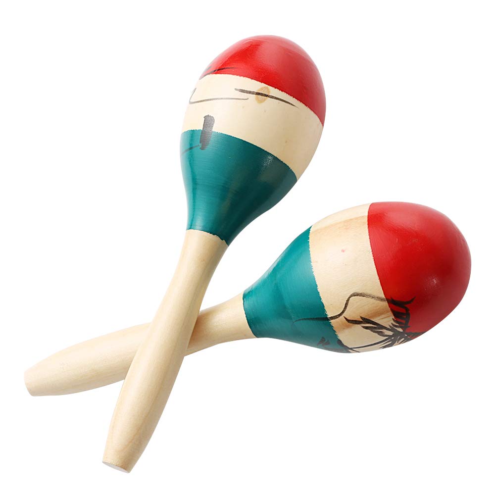 Musfunny Maracas, Sett med 2, Håndmalte Latinamerikanske Maracas i Tre, Perfekt for Fester, Opptredener og Mer (Fargerik)
