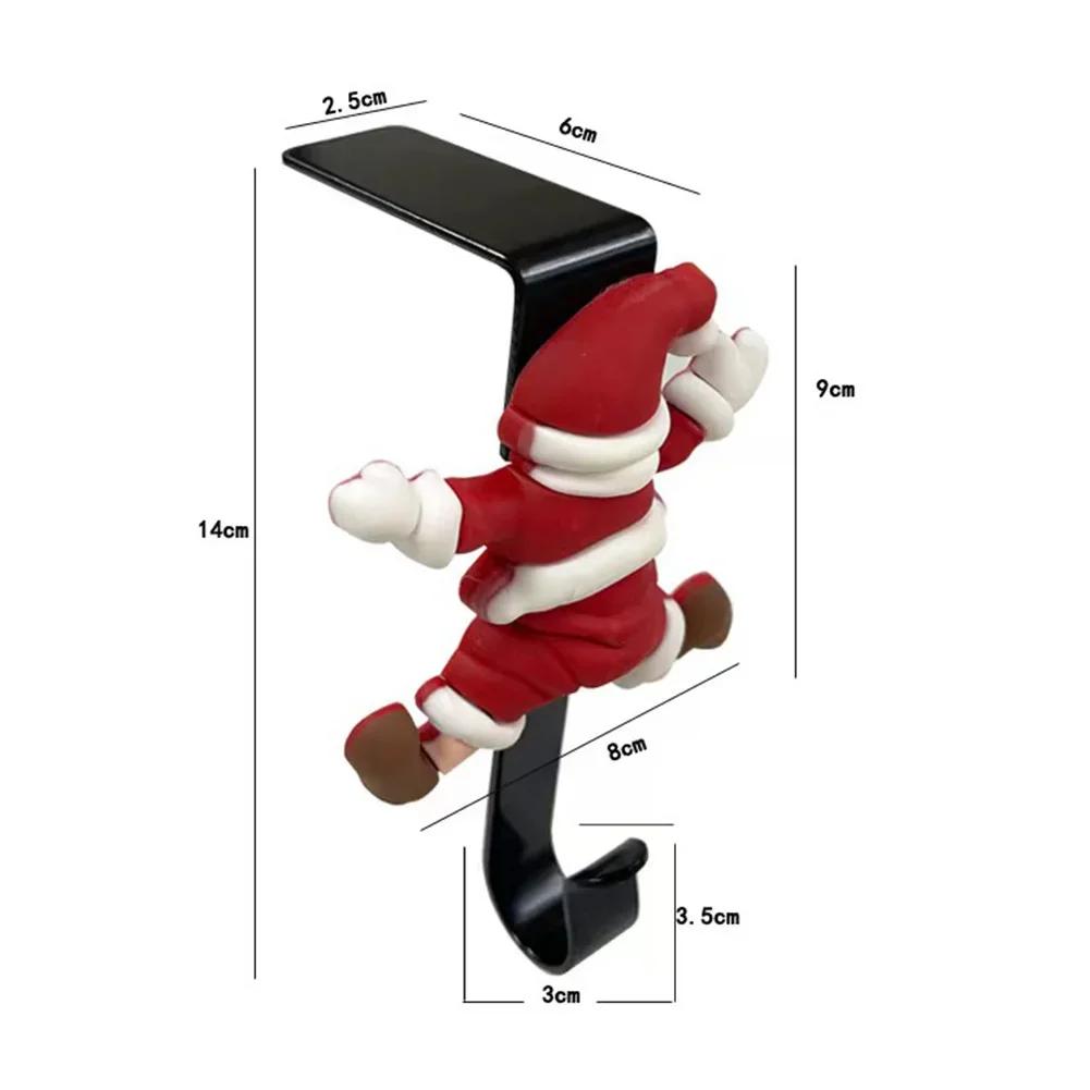 Christmas Stocking Hanger For Mantel Christmas Stocking Holder Hang Ornaments Santa Claus Convenient Hooks Xmas Stocking Holder