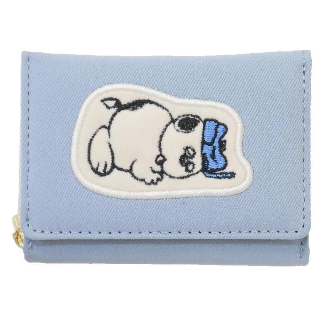 

Snoopy zipper trifold wallet blue applique Olaf