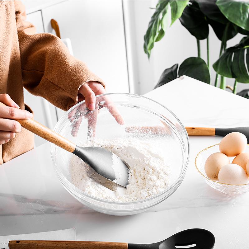 Clearance, Non-Stick Pan, Spatula, Noodle Fishing Spoon, Silicone Spoon, Kitchen Utensils, Wooden Handle, Cooking Spatula, Baking Tools