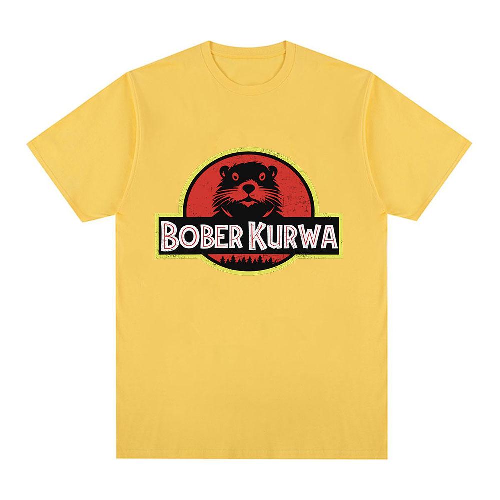 Bober Kurwa Bobr Funny Meme Graphic T-shirt Men's Women Fashion Hip Hop Short Sleeve Loose T-shirts 100% Cotton Cozy T Shirts