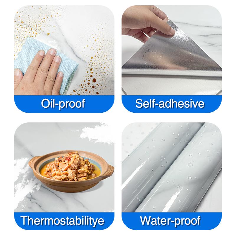 Olejivzdorná, Žáruvzdorná, Vodotěsná Samolepicí Kuchyňská Nástěnná Nálepka s Vzhledem Dřeva