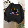 Kids Unisex Crewneck Sweatshirt, Funny Cartoon Face Six Seven Letter Color Splash Print Soft Long Sleeve Pullover For Boys Girls Over 4 Years Old