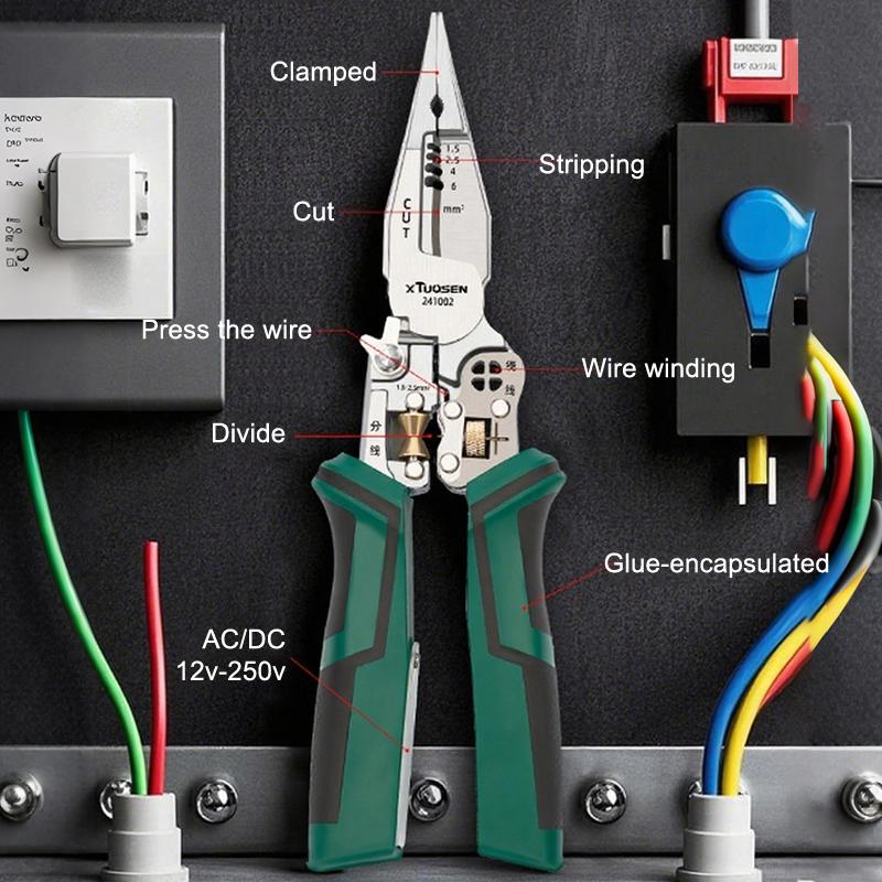 10 In 1 Wire Strippers With Electricity Measurement Function Wire Stripping Pliers For Cutting And Pulling Wires Scissor