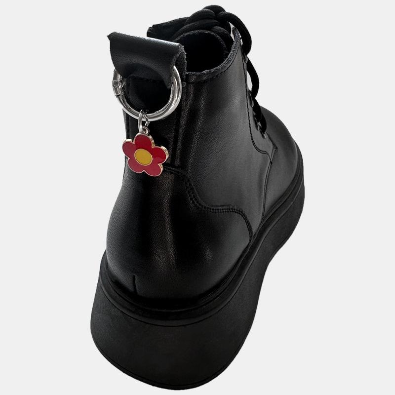 2pcs Oil-Drip Flower Shoe Buckle Boots Accessory Detachable Pendant Metal Shoe Pendant Small Red Flower Metal Charm Heel Decor
