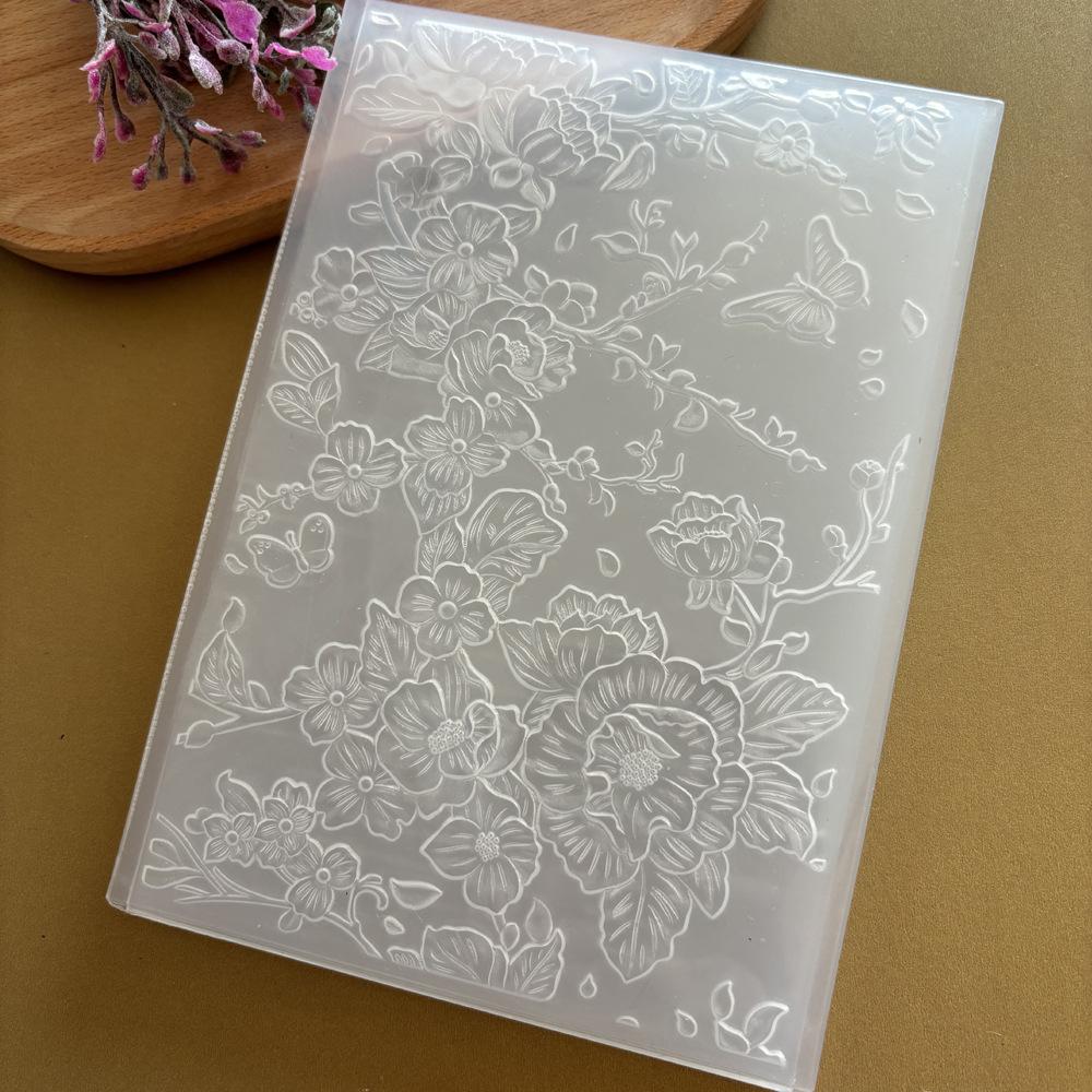 3D Embossed Flower Texture Plastic Mold Stamp YA-162