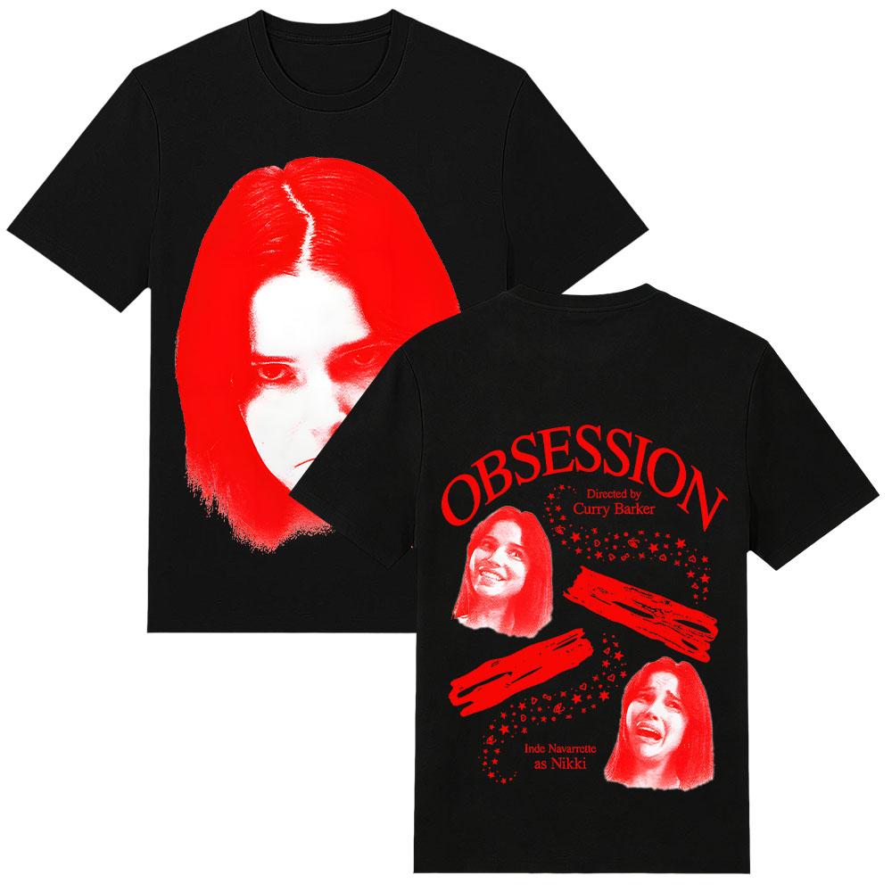 Obsession Nikki Maglietta con Faccina Corrucciata Maglietta Grafica Vintage T-Shirt Donna Estetica Street Style Manica Corta Magliette in Cotone Unisex
