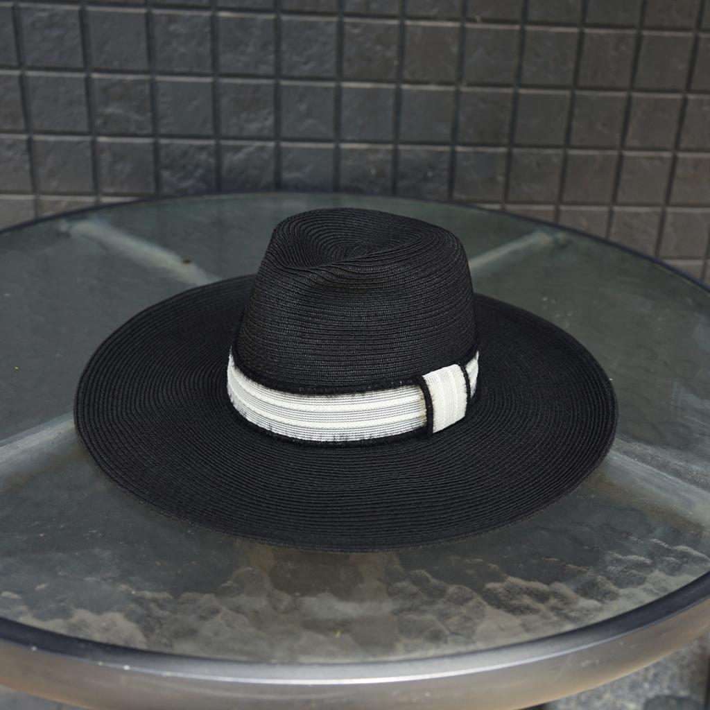 French Retro Black Big Brim Panama Jazz Top Hat Women'S Summer Vacation Beach Sunshade Sun Protection Japanese Straw Hat