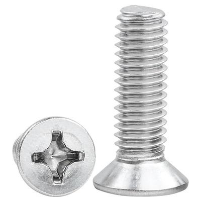 Eisen-vernickelte Senkkopf-Maschinenschrauben mit Kreuzschlitz und flachem Kopf M1 bis M6