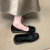 Schleife rote Einzelschuhe Damen 2025 Frühling und Sommer neu Französische flache Beanie-Schuhe Damenschuhe Innenhöhenerhöhung Oma-Schuhe