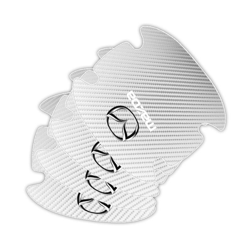 4 Stück Kohlefaser Auto Türgriff Schutz Emblem Aufkleber Für Mazda 3 6 CX5 2 CX3 CX9 MX5 RX8 Axela Demio MS CX5 2 Axela Demio Atenza MS GJI BK MP