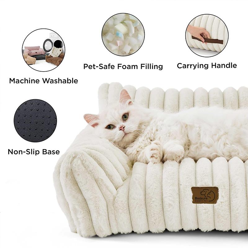 Cats Beds Fluffy Pet Products Warm Bed Plush for Winter Dog Accessories Goods Supplies Cushions Kitten Mat House Things Puppy