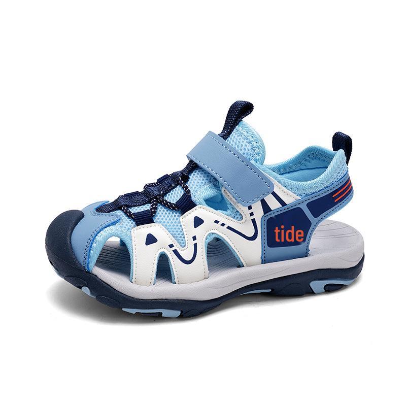 

Летние сандалии для мальчиков с закрытым носком и противоскользящей подошвой для активного отдыха и пляжа 34