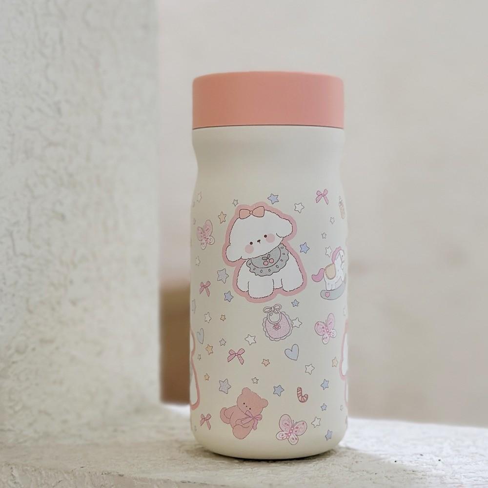 Dog Vacuum Mug Bowknot Thermal Car Cup Portable Water Bottle