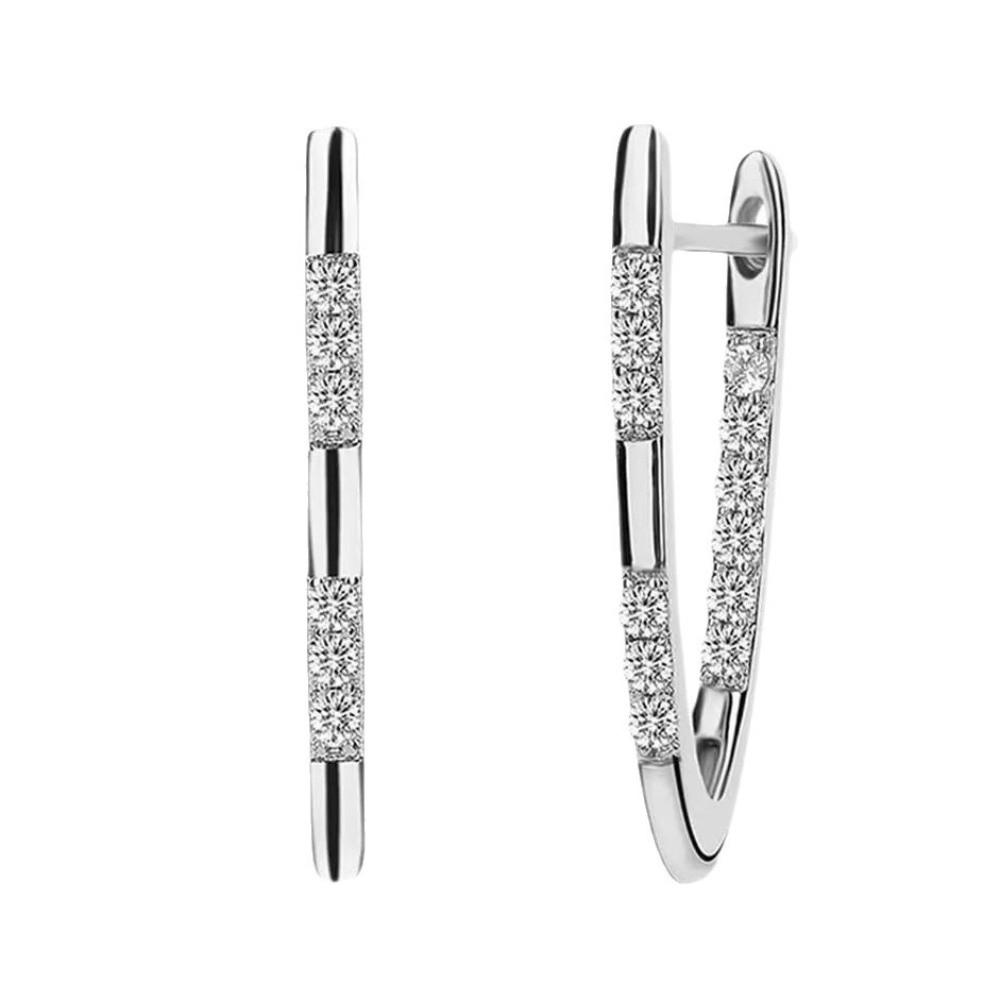 Trendy Accessory Zirconia Earrings V-Shaped Geometry Earrings Dangle Earrings Jewelry Accessory